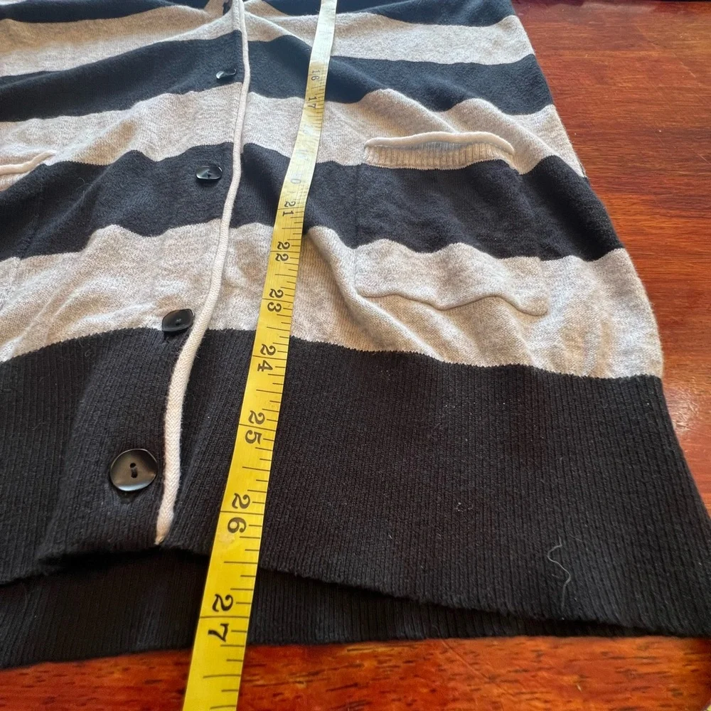 Michael Stars 100% Cotton Striped One Size Button Front Cardigan Collegiate